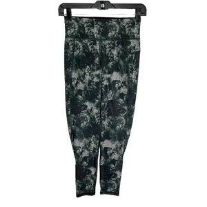 Sweaty Betty Green & Black Tie Dye The Zero Gravity 7/8 Tights Leggings Size XS